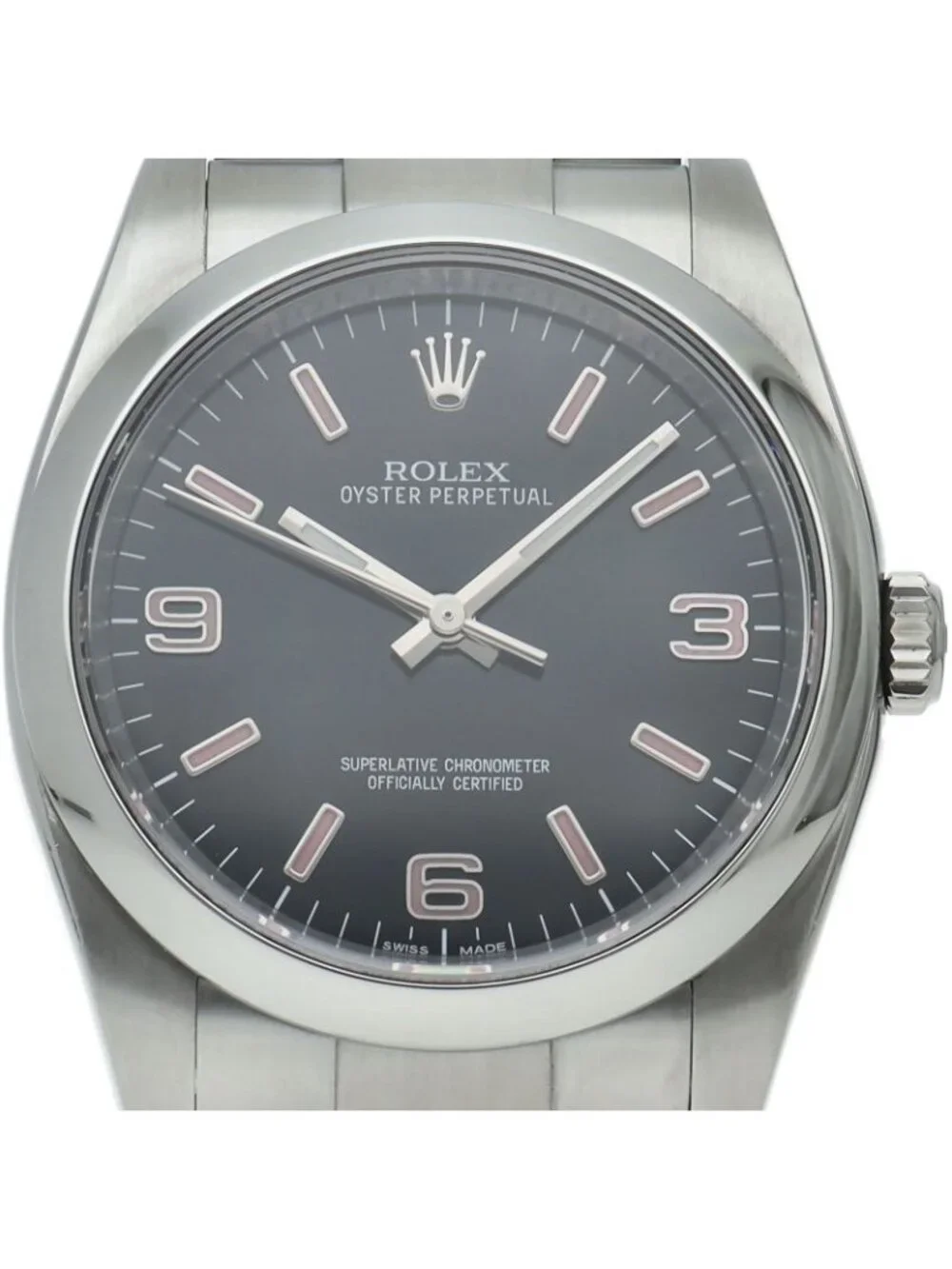 Rolex Oyster Perpetual 36 Watch Card SS Black Pink